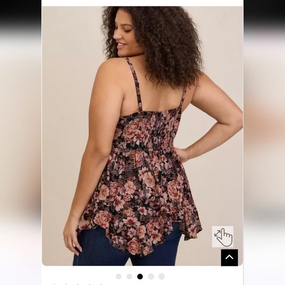 ⚘️⚘️Like new Torrid 2x Gauze Babydoll Tank With Lace Inset Cami - Picture 2 of 5